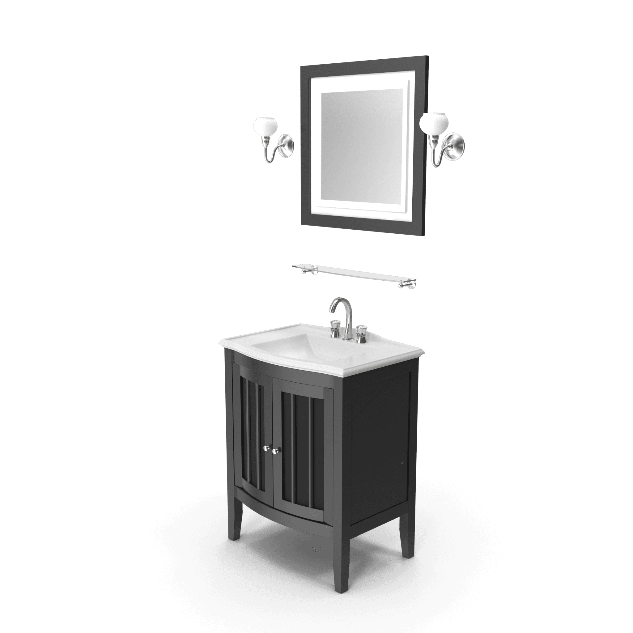 Wooden Bathroom Sink With Mirror thumbnail